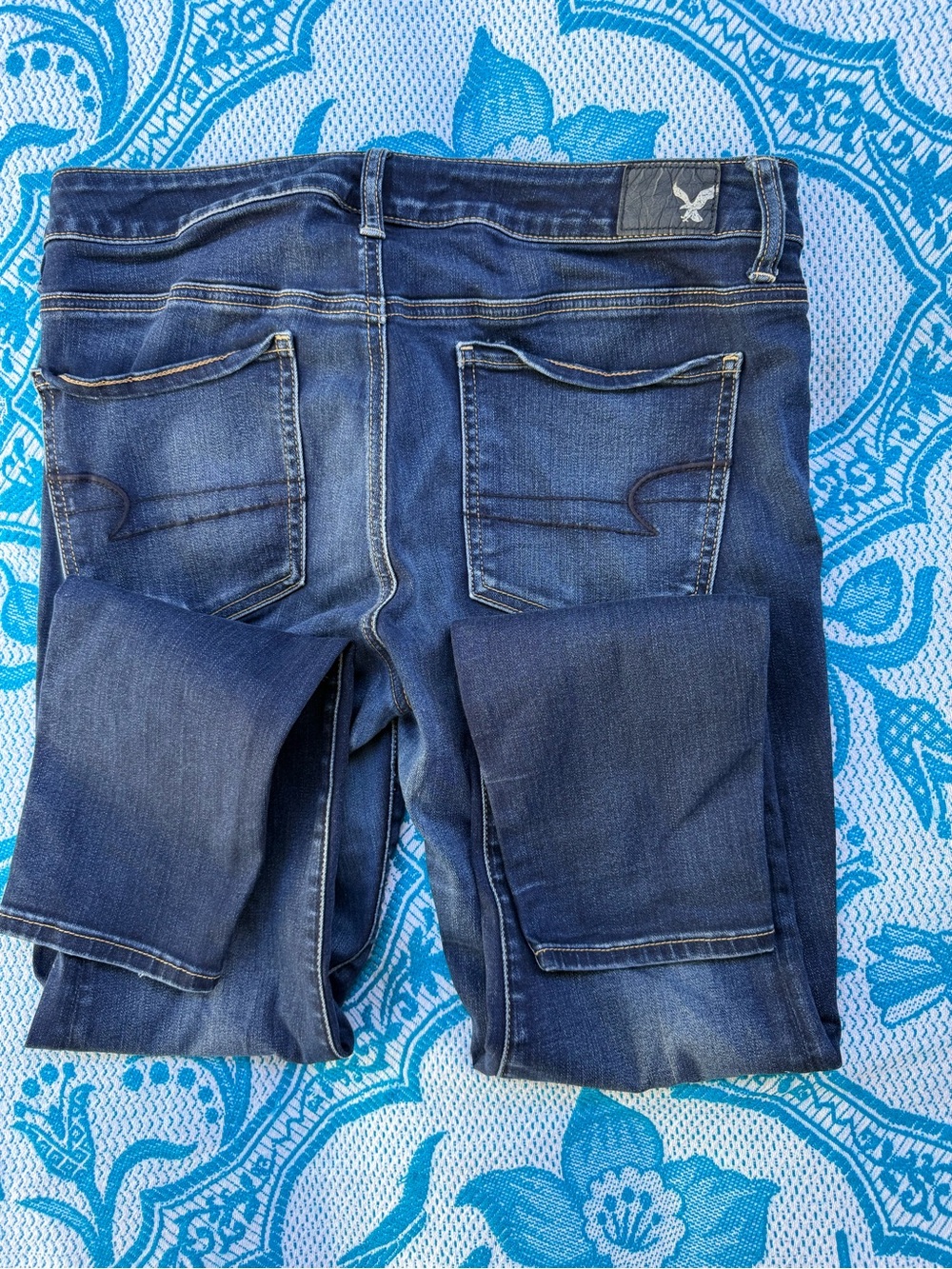 American Eagle Super Stretch Dark Wash Jegging Size 12 Regular Skinny Jeans - Picture 13 of 13